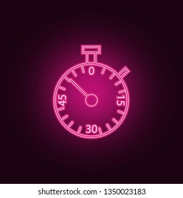stopwatch icon. Elements of measuring elements in neon style icons. Simple icon for websites, web design, mobile app, info graphics