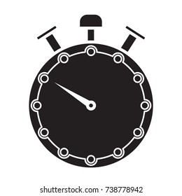 stopwatch icon flat black