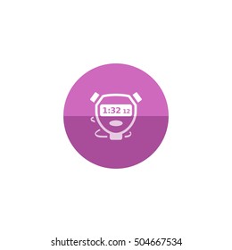 Stopwatch icon in flat color circle style. Speed, time, deadline 