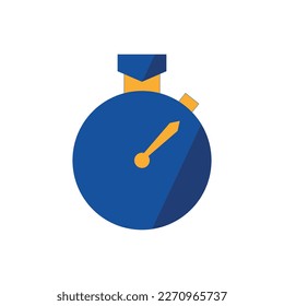 Icono de Stopwatch en color plano. Temporizador de paro de administración de tiempo