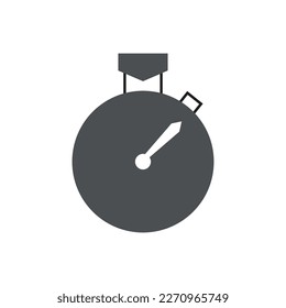 Stopwatch icon in flat color style. Time management stopwatch timer