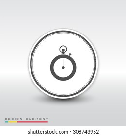 Stopwatch icon. Flat design style. Made in vector illustration. Emblem or label with shadow.