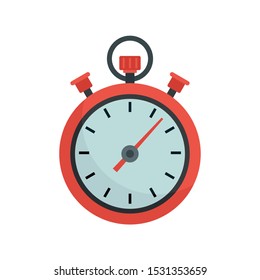 Stopwatch icon. Flat illustration of stopwatch vector icon for web design