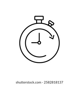 Stopwatch Icon Flat isolated outline sign