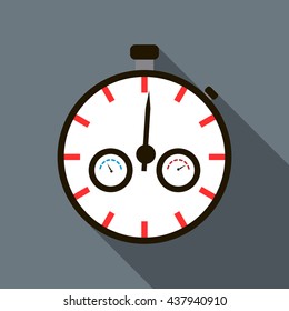 Stopwatch icon in flat style