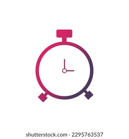 Stopwatch icon in flat style with background.