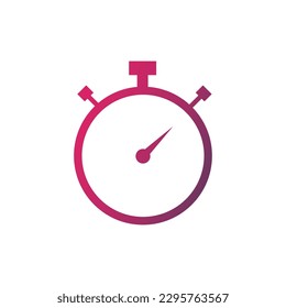 Stopwatch icon in flat style with background.
