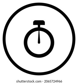 stopwatch Icon. Flat style Circle Shape isolated on white background. Vector illustration