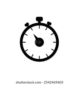 stopwatch icon in flat style. Clock face timer vector illustration on isolated background