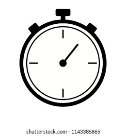 Stopwatch icon in flat style isolated on white background. For your design, logo. Vector illustration. Simple timer line icon.