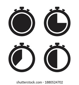 stopwatch icon in flat style, Timer, clock symbol isolated on white background, measure time business concept, Vector illustration.
