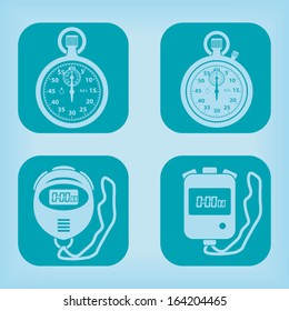 Stopwatch icon - four variations