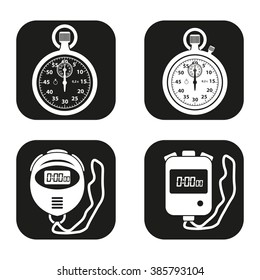 Stopwatch icon in four variations