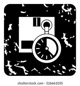 Stopwatch icon. Grunge illustration of stopwatch vector icon for web