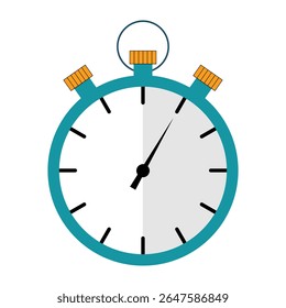 Stopwatch Icon with Half Shaded Face Vector Illustration. A clean and modern vector illustration of a classic stopwatch.