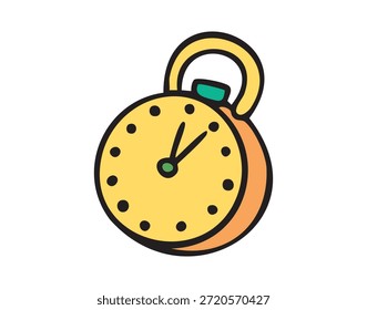 Stopwatch icon, hand drawn doodle. Vector illustration.