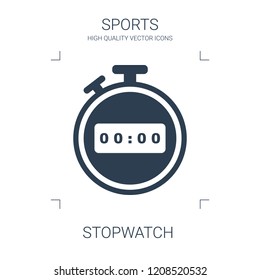 stopwatch icon. high quality filled stopwatch icon on white background. from sports collection flat trendy vector stopwatch symbol. use for web and mobile