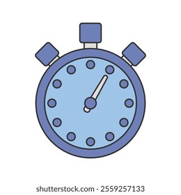 Stopwatch Icon Illustration in flat design style. Perfect for fitness-themed designs or projects