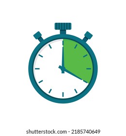 Stopwatch icon illustration in flat style. Timer vector illustration on isolated background. Time alarm sign business concept.