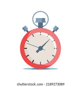 Stopwatch icon illustration in flat style. Timer vector illustration on isolated background. Time alarm sign business concept.