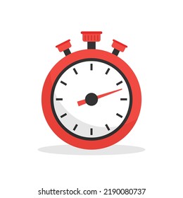 Stopwatch icon illustration in flat style. Timer vector illustration on isolated background. Time alarm sign business concept.