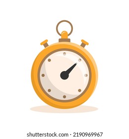 Stopwatch Icon Illustration In Flat Style. Timer Vector Illustration On Isolated Background. Time Alarm Sign Business Concept.