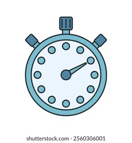 Stopwatch Icon Illustration in Flat Style. Perfect for engineering, science, or educational design projects.