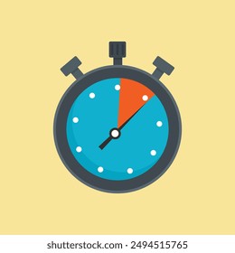 Stopwatch icon illustration, professionally designed stopwatch on yellow background