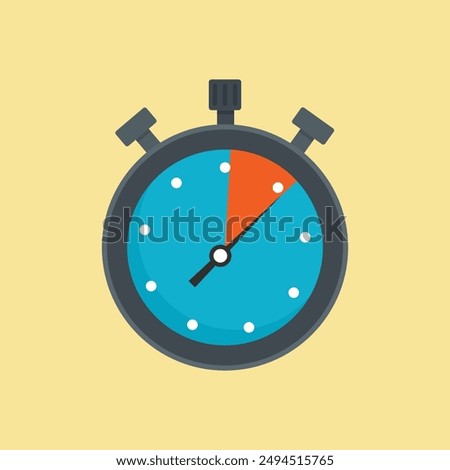 Stopwatch icon illustration, professionally designed stopwatch on yellow background