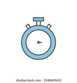 Stopwatch icon illustration. Two tone icon style. icon related to time. Simple vector design editable