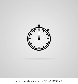 Stopwatch icon isolated on gray background. Flat style. Vector illustration.