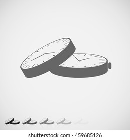 stopwatch icon isolated on grey background. Vector Illustration