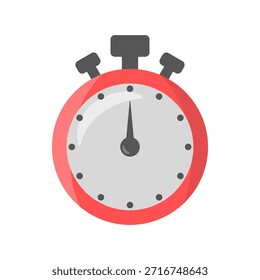 Icono de cronómetro aislado en el fondo blanco, símbolo de seguimiento de tiempo plano limpio para el deporte, la aptitud, la medición de velocidad, cuenta regresiva, productividad y conceptos de sincronización de rendimiento.