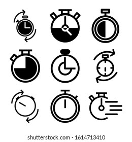 stopwatch icon isolated sign symbol vector illustration - Collection of high quality black style vector icons
