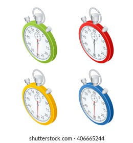 Stopwatch Icon, isometric digital stopwatch