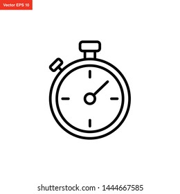 Stopwatch Icon Line Art Style Vector Design