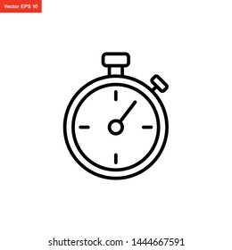 Stopwatch Icon Line Art Style Vector Design