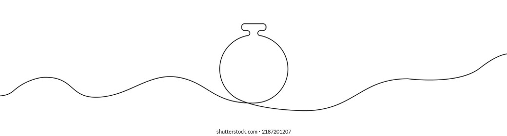 Stopwatch icon line continuous drawing vector. One line stopwatch icon vector background. Stopwatch icon. Continuous outline of a stopwatch icon.