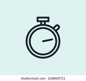 Stopwatch icon line isolated on clean background. Stopwatch icon concept drawing icon line in modern style. Vector illustration for your web mobile logo app UI design.