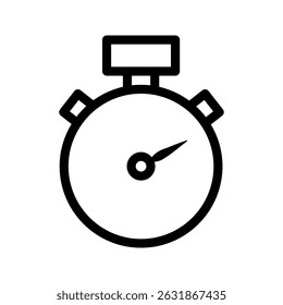stopwatch icon. Line stopwatch timer. countdown timer.