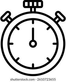 Stopwatch Icon Line Vector Illustration