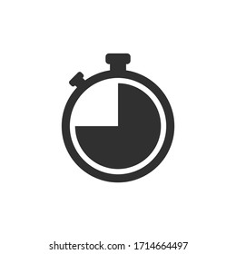 Stopwatch icon, logo. Chronometer, timer sign. Stopwatch icon isolated on white background. Vector illustration