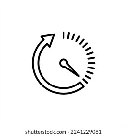 Hör auf, das Symbol anzuschauen, Logo. Chronometer, Timer-Zeichen. Vektorgrafik einzeln auf weißem Hintergrund.