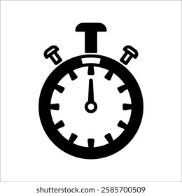 Stopwatch icon, logo. Chronometer, timer sign. Stopwatch icon isolated on white background. Vector illustration