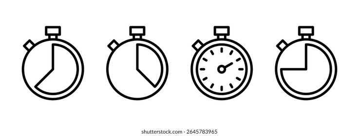 Design do logotipo do ícone de cronômetro. Símbolo e sinal do temporizador. Ícone Contagem Regressiva. Período de tempo