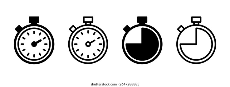 Design do logotipo do ícone de cronômetro. Símbolo e sinal do temporizador. Ícone Contagem Regressiva. Período de tempo