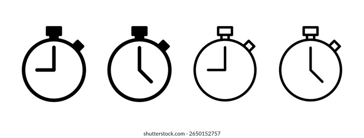 Diseño de logotipo de icono de cronómetro. Signo y símbolo del temporizador. Icono de cuenta atrás. Periodo de tiempo