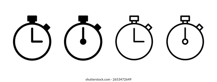 Design do logotipo do ícone de cronômetro. Símbolo e sinal do temporizador. Ícone Contagem Regressiva. Período de tempo