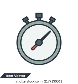 stopwatch icon logo vector illustration. stop watch timer counter symbol template for graphic and web design collection