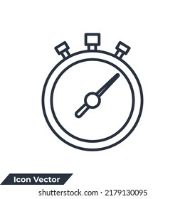stopwatch icon logo vector illustration. stop watch timer counter symbol template for graphic and web design collection